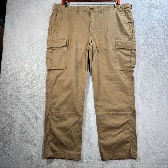 Lands’‎ End Cargo Pants Traditional Fit Tan Brown Expandable Waist Men’s 44 - Picture 1 of 9